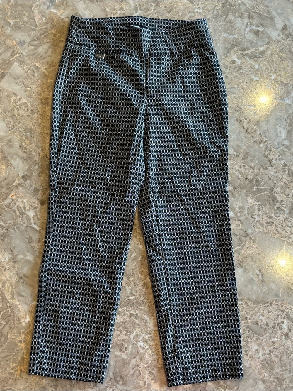 Premise Black White Cropped Dress Pants XS